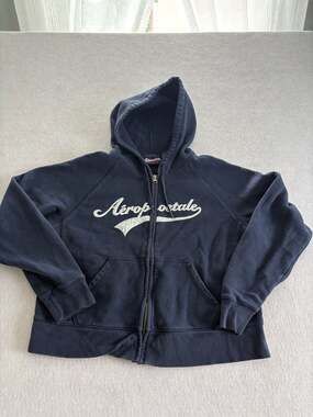 Aéropostale Tomboy Fit Navy Blue Zip-Up Hoodie